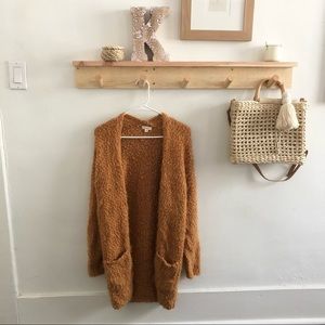 {Debut} Slouchy Oversized Mustard Colored Cardigan